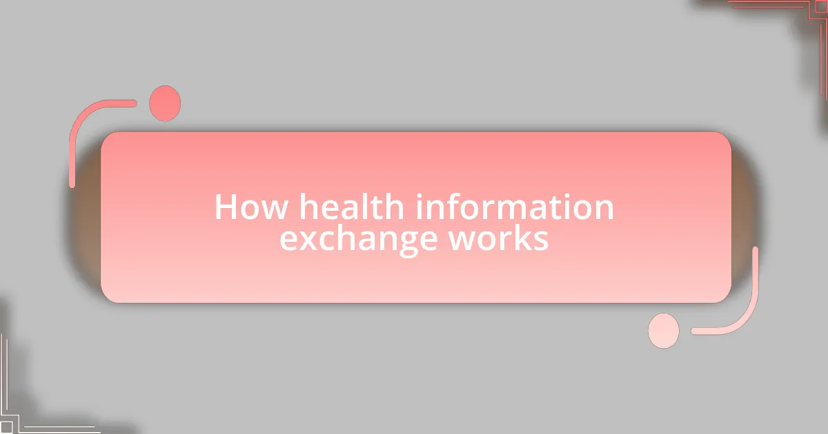 How health information exchange works