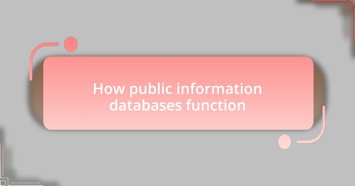 How public information databases function