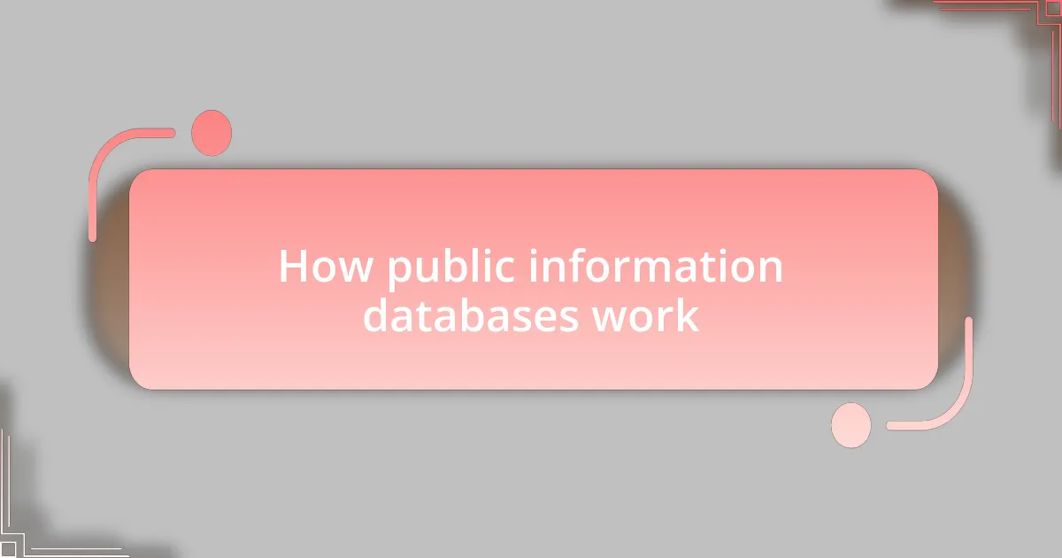 How public information databases work