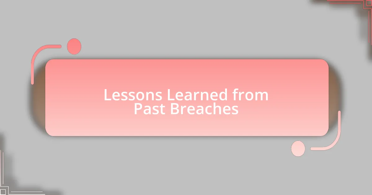 Lessons Learned from Past Breaches